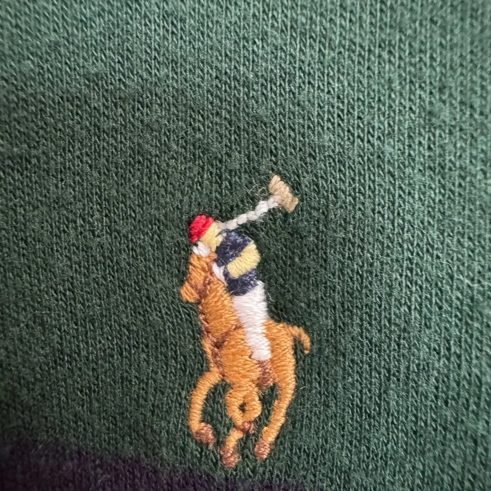 Polo by Ralph Lauren Green and Blue Zip Up Sweater old money rich Coastal cool
